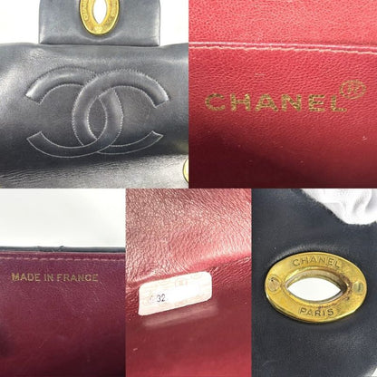 Chanel Shoulder Bag Women's Deca Matelasse 34 Coco Mark Double Chain Shoulder