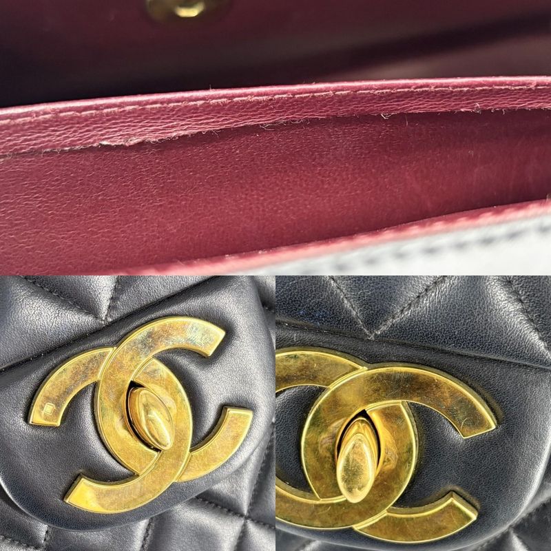 Chanel Shoulder Bag Women's Deca Matelasse 34 Coco Mark Double Chain Shoulder