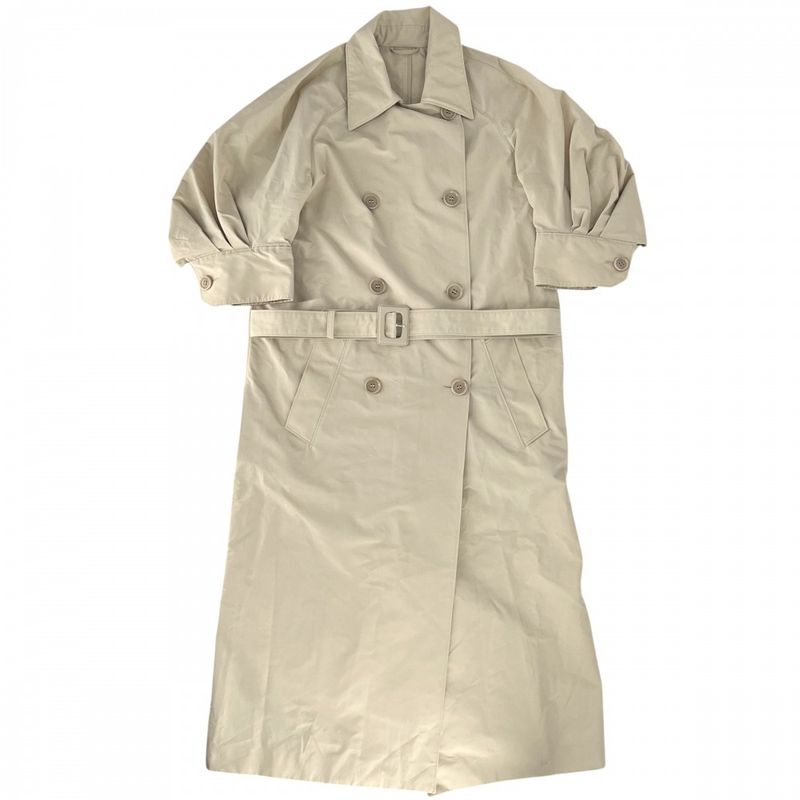 Prada Trench Coat Women's Puff Sleeve Outerwear Jacket Long Coat Apparel