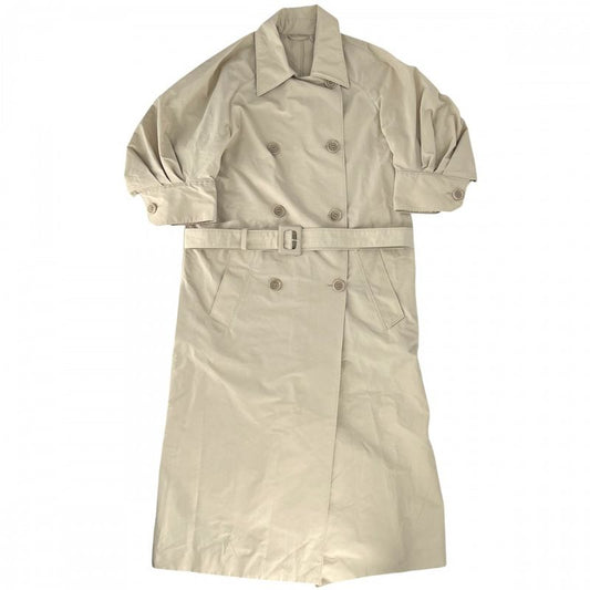 Prada Trench Coat Women's Puff Sleeve Outerwear Jacket Long Coat Apparel