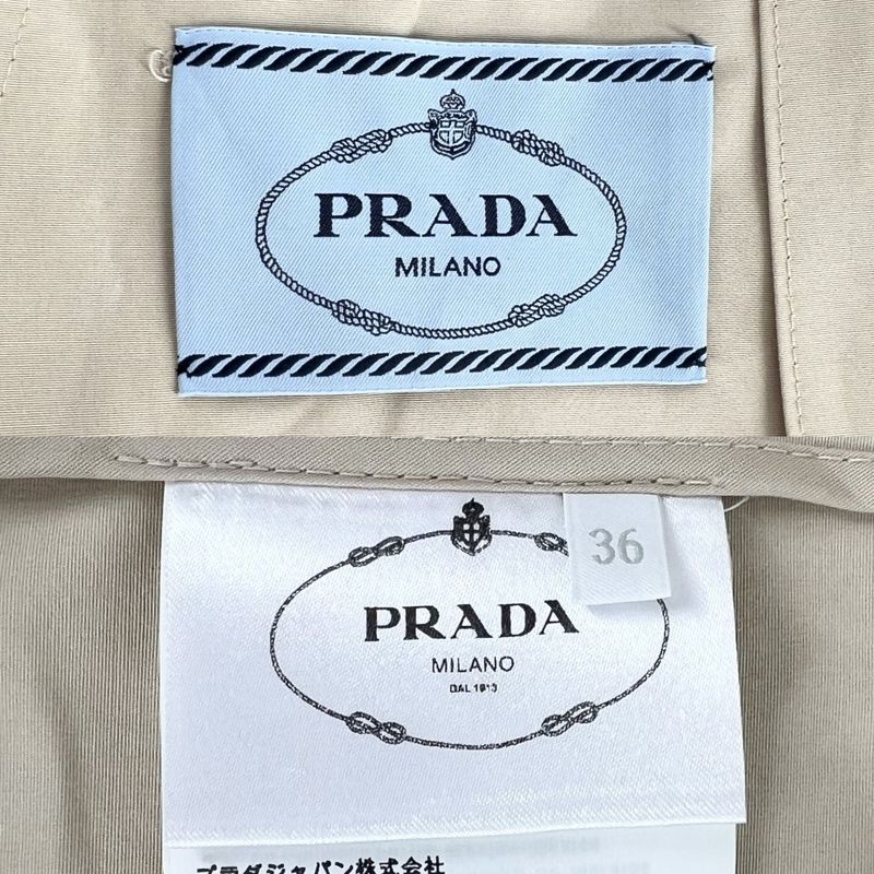 Prada Trench Coat Women's Puff Sleeve Outerwear Jacket Long Coat Apparel