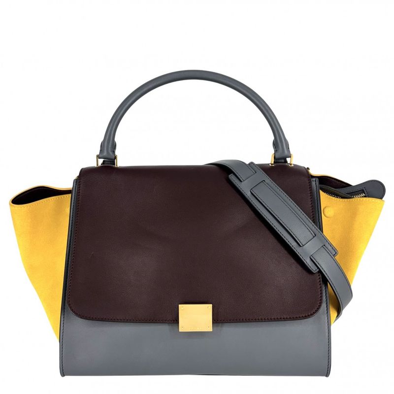 Celine 2WAY Ladies Trapeze Medium Handbag Shoulder Bag Crossbody Multicolor