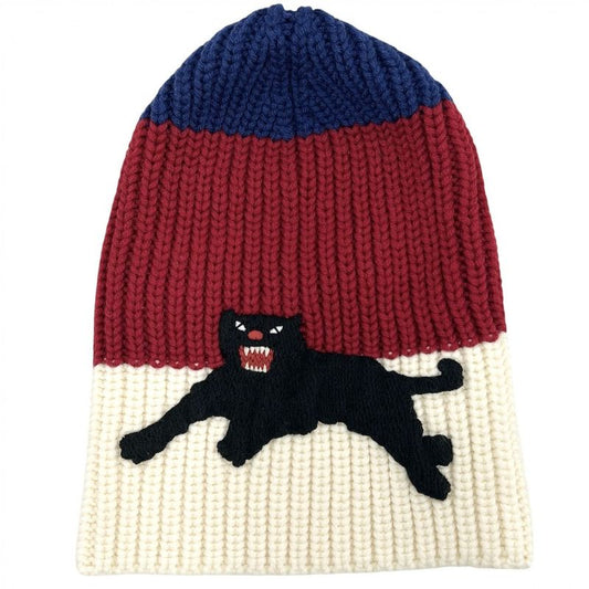 Gucci Knit Cap Women's Cat Knit Hat Beanie Hat M Size Fashion Item Tricolor