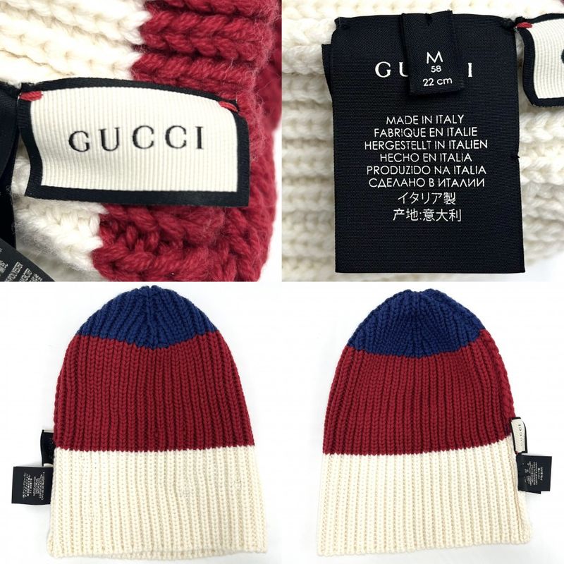 Gucci Knit Cap Women's Cat Knit Hat Beanie Hat M Size Fashion Item Tricolor