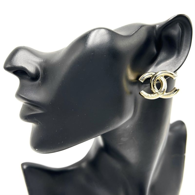 Chanel Earrings Ladies Coco Mark Logo Accessories Chanel GP B25P Gold Approx