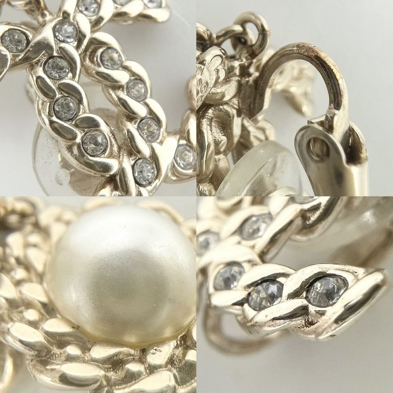 Chanel Earring Women's Coco Mark Swing Accessories Chanel GP Faux Pearl