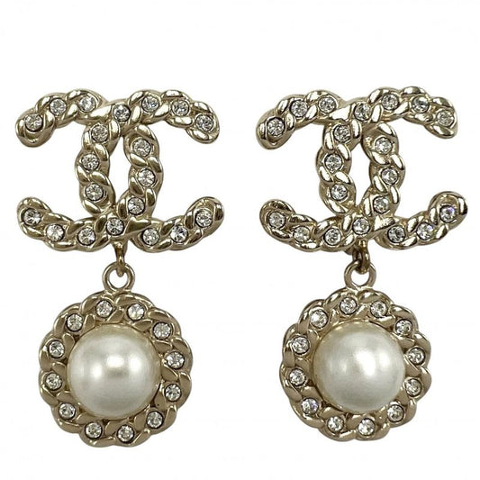 Chanel Earring Women's Coco Mark Swing Accessories Chanel GP Faux Pearl
