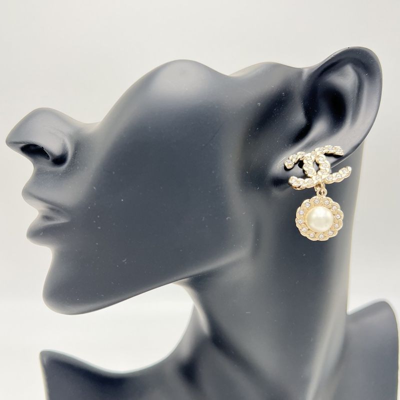 Chanel Earring Women's Coco Mark Swing Accessories Chanel GP Faux Pearl