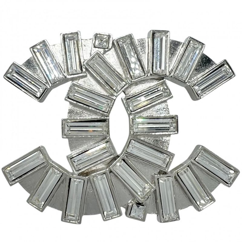 Chanel Brooch Ladies Coco Mark Accessories 2WAY Chanel Rhinestone 06A Silver
