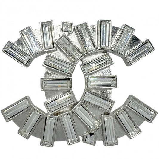 Chanel Brooch Ladies Coco Mark Accessories 2WAY Chanel Rhinestone 06A Silver