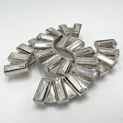 Chanel Brooch Ladies Coco Mark Accessories 2WAY Chanel Rhinestone 06A Silver