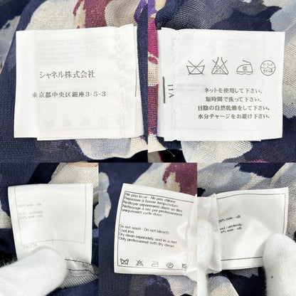 Chanel Dress Women's Coco Mark Floral Pattern Sleeveless See-through Apparel