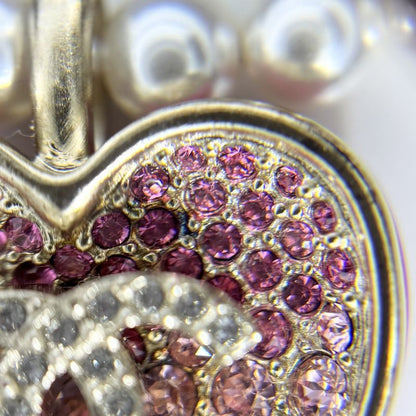 Chanel Necklace Women's Reversible Heart With Adjuster Coco Mark Accessories