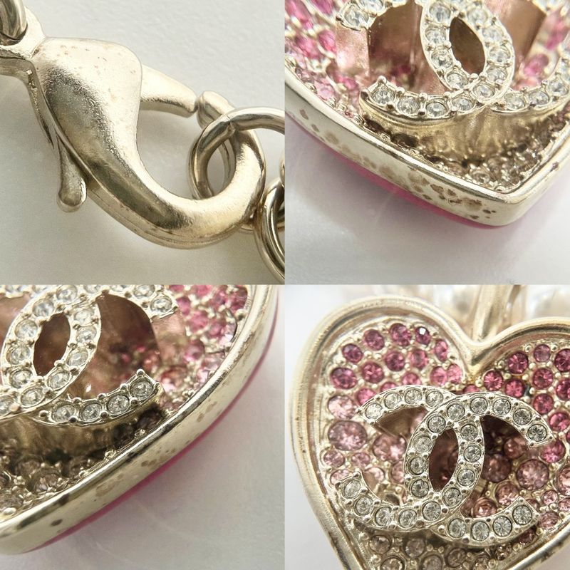 Chanel Necklace Women's Reversible Heart With Adjuster Coco Mark Accessories