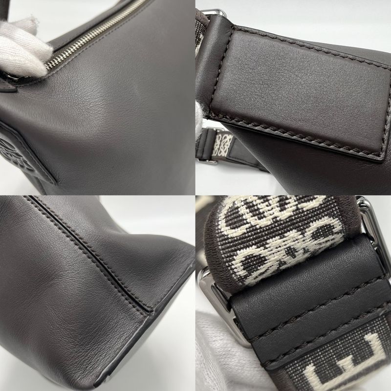 Loewe Shoulder Bag Women's Anagram Cubby Small Crossbody Loewe Leather Gray