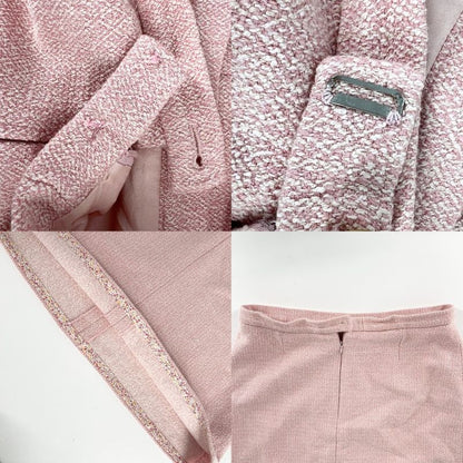Chanel Setup Women's Coco Button Tweed Setup Jacket Skirt Vintage Apparel