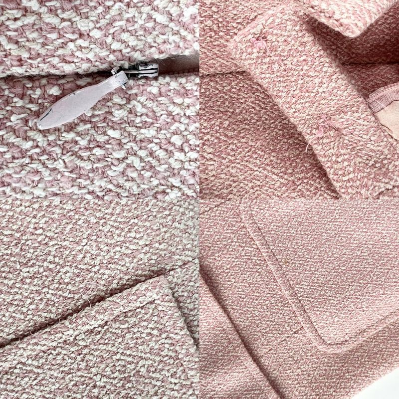 Chanel Setup Women's Coco Button Tweed Setup Jacket Skirt Vintage Apparel