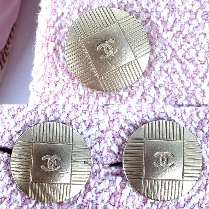 Chanel Setup Women's Coco Button Tweed Setup Jacket Skirt Vintage Apparel