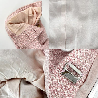 Chanel Setup Women's Coco Button Tweed Setup Jacket Skirt Vintage Apparel