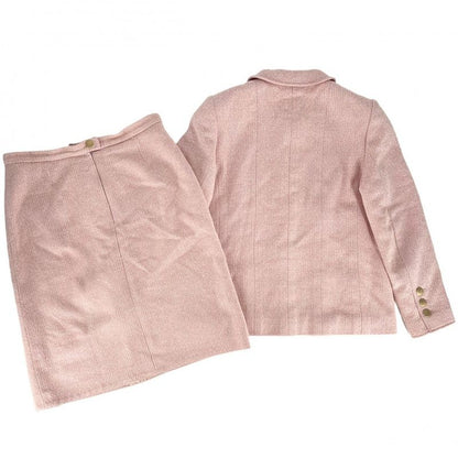 Chanel Setup Women's Coco Button Tweed Setup Jacket Skirt Vintage Apparel