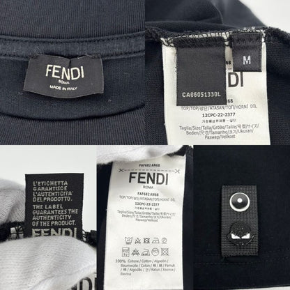 Fendi Short Sleeve T-shirt Women's Zucca Tops Apparel Logo Pocket Crewneck