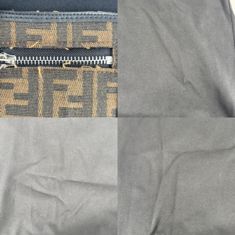 Fendi Short Sleeve T-shirt Women's Zucca Tops Apparel Logo Pocket Crewneck