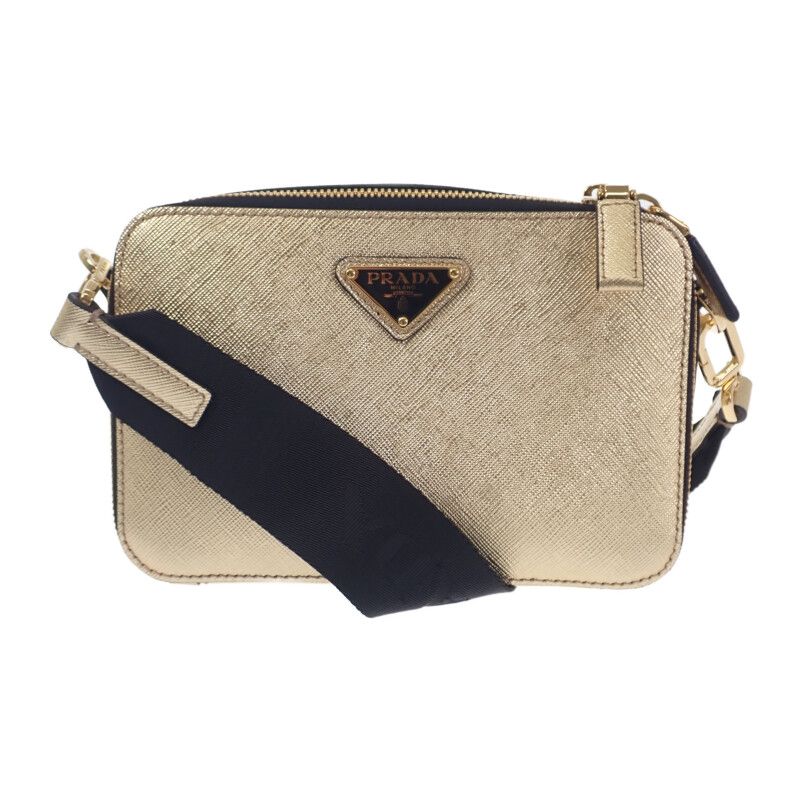 Prada Brick 2vh070 Shoulder Bag Leather Gold Hardware Men Ladies Unisex [ranked