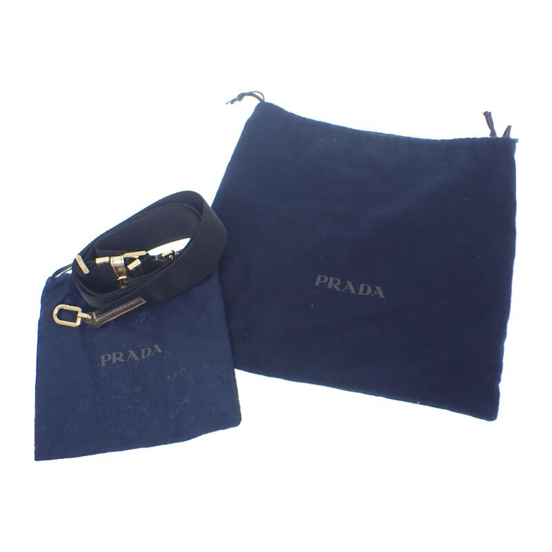 Prada Brick 2vh070 Shoulder Bag Leather Gold Hardware Men Ladies Unisex [ranked