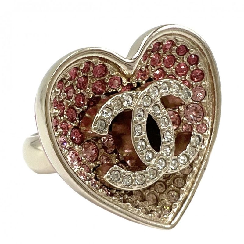 Chanel Ring Ladies Ring Heart Gradation Coco Mark Accessories Chanel GP Color