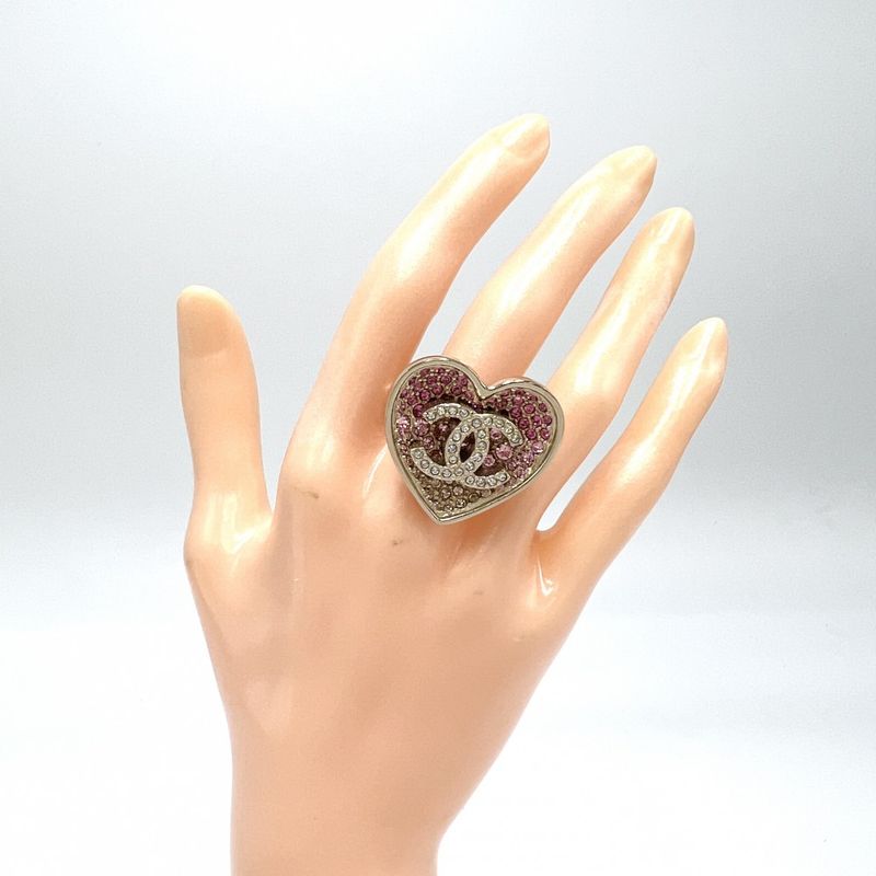 Chanel Ring Ladies Ring Heart Gradation Coco Mark Accessories Chanel GP Color