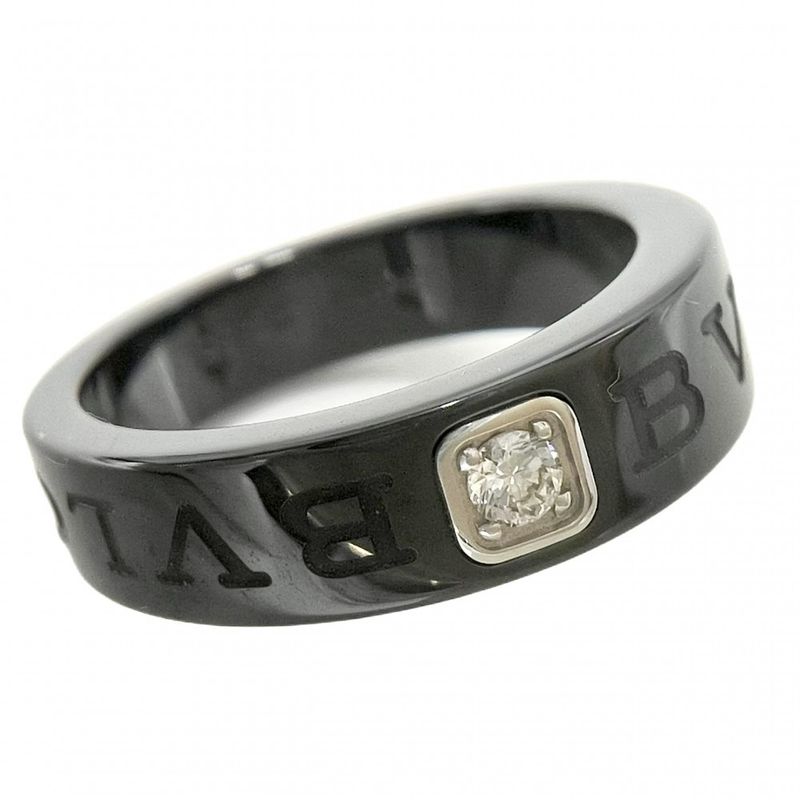 Bulgari Ring Men's Bulgari Ring Jewelry Accessories 18K Gold WG 55 Size Au750