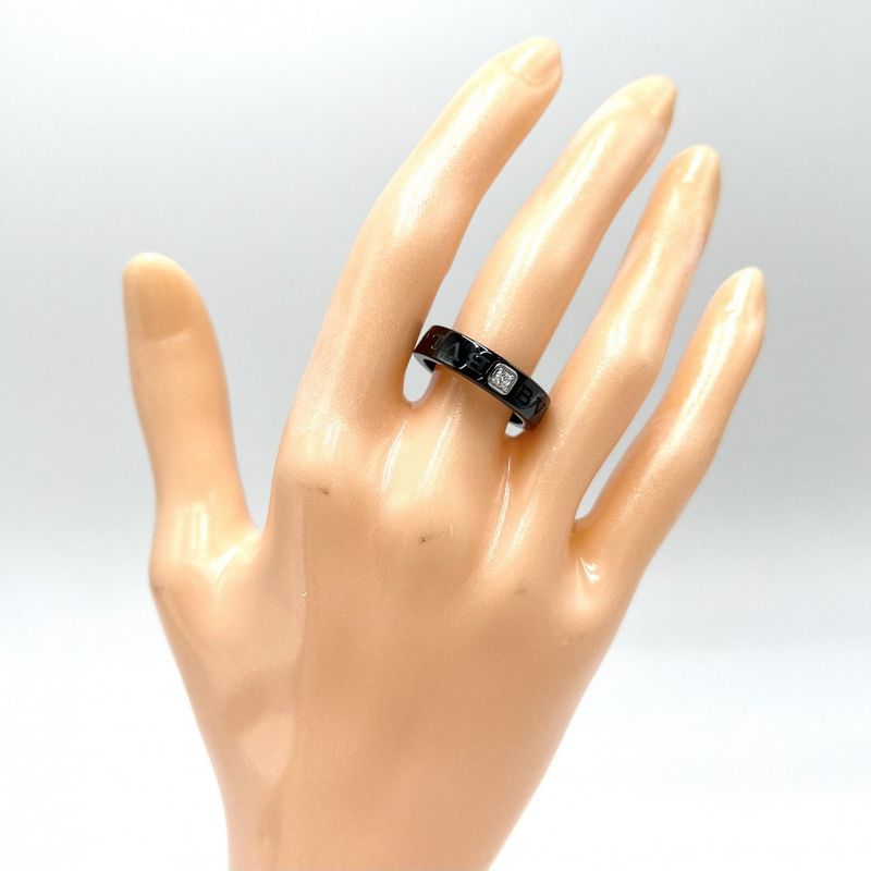 Bulgari Ring Men's Bulgari Ring Jewelry Accessories 18K Gold WG 55 Size Au750