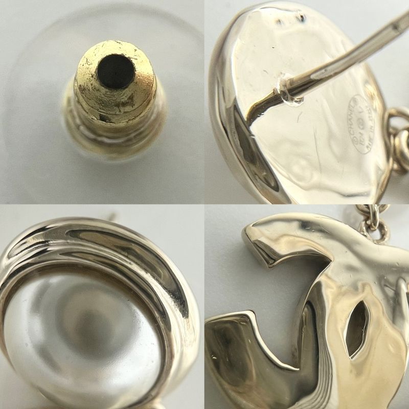 Chanel Earrings Women's Coco Mark Swing Accessories Chanel GP Faux Pearl B24V