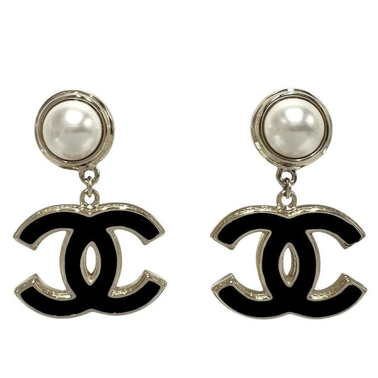 Chanel Earrings Women's Coco Mark Swing Accessories Chanel GP Faux Pearl B24V