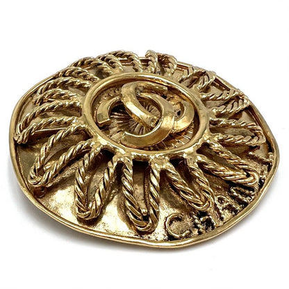Chanel Brooch Ladies Round Coco Mark Accessory Vintage Chanel GP 94A Gold
