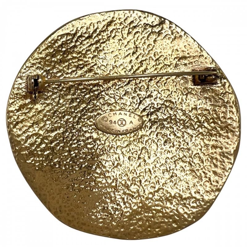 Chanel Brooch Ladies Round Coco Mark Accessory Vintage Chanel GP 94A Gold