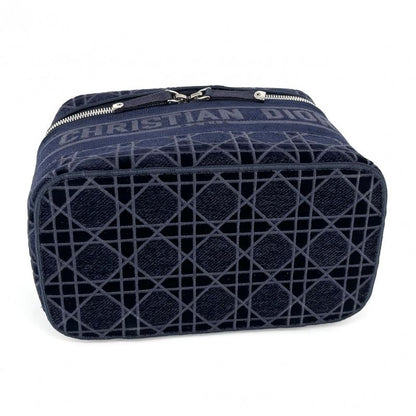 Christian Dior Handbag Women's Cannage Vanity Bag Christian Dior Velour Navy