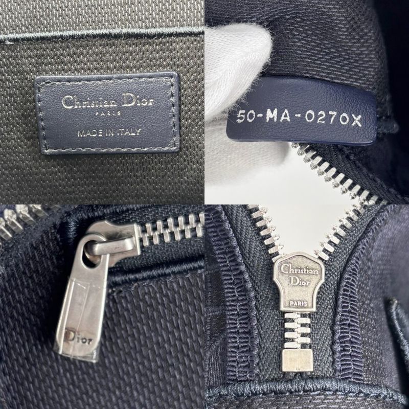 Christian Dior Handbag Women's Cannage Vanity Bag Christian Dior Velour Navy