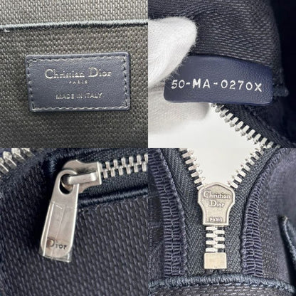 Christian Dior Handbag Women's Cannage Vanity Bag Christian Dior Velour Navy