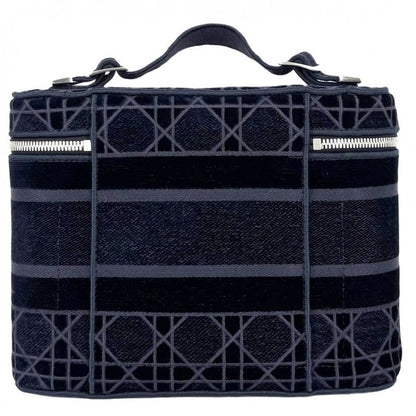 Christian Dior Handbag Women's Cannage Vanity Bag Christian Dior Velour Navy