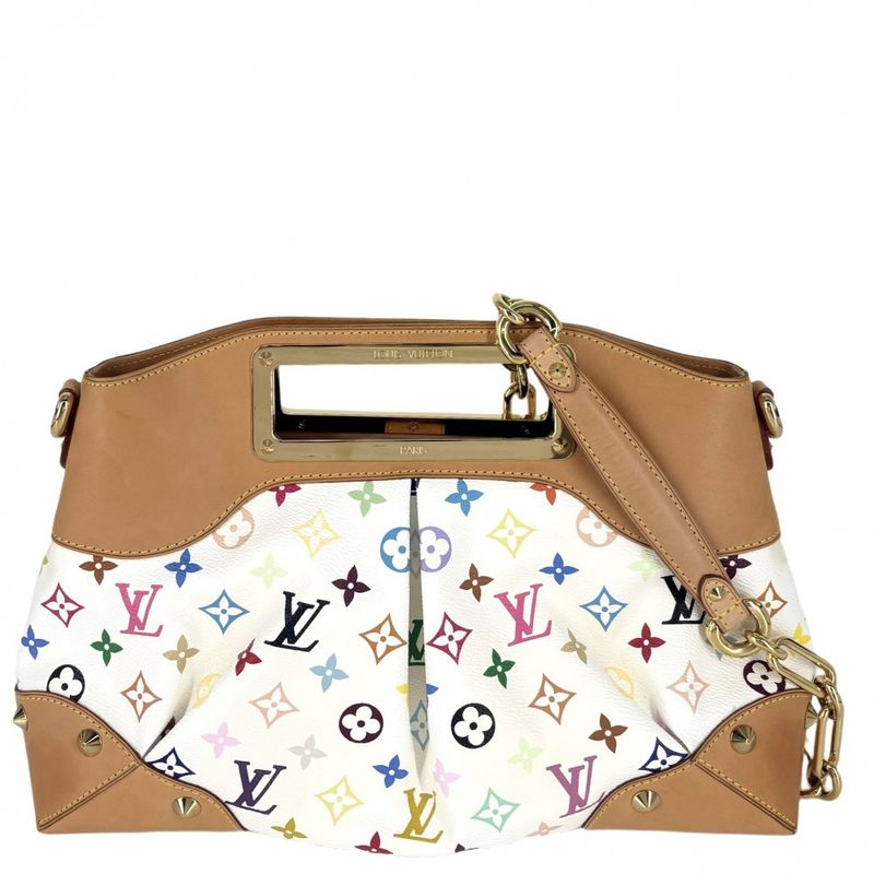 Louis Vuitton 2WAY Women's Judy MM Semi Shoulder Bag Handbag Shoulder White
