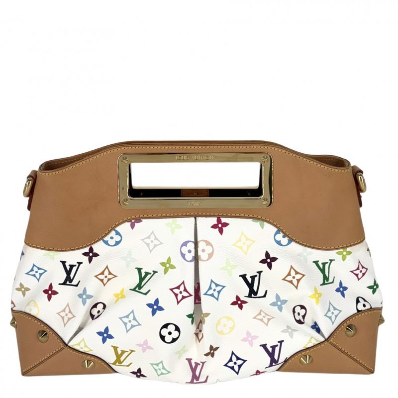 Louis Vuitton 2WAY Women's Judy MM Semi Shoulder Bag Handbag Shoulder White