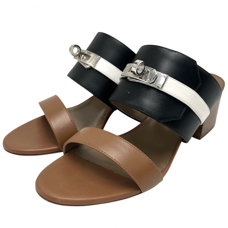 Hermes Sandals Women's Mules Ovation Kelly Buckle Shoes 35 1 2 Size Hermes