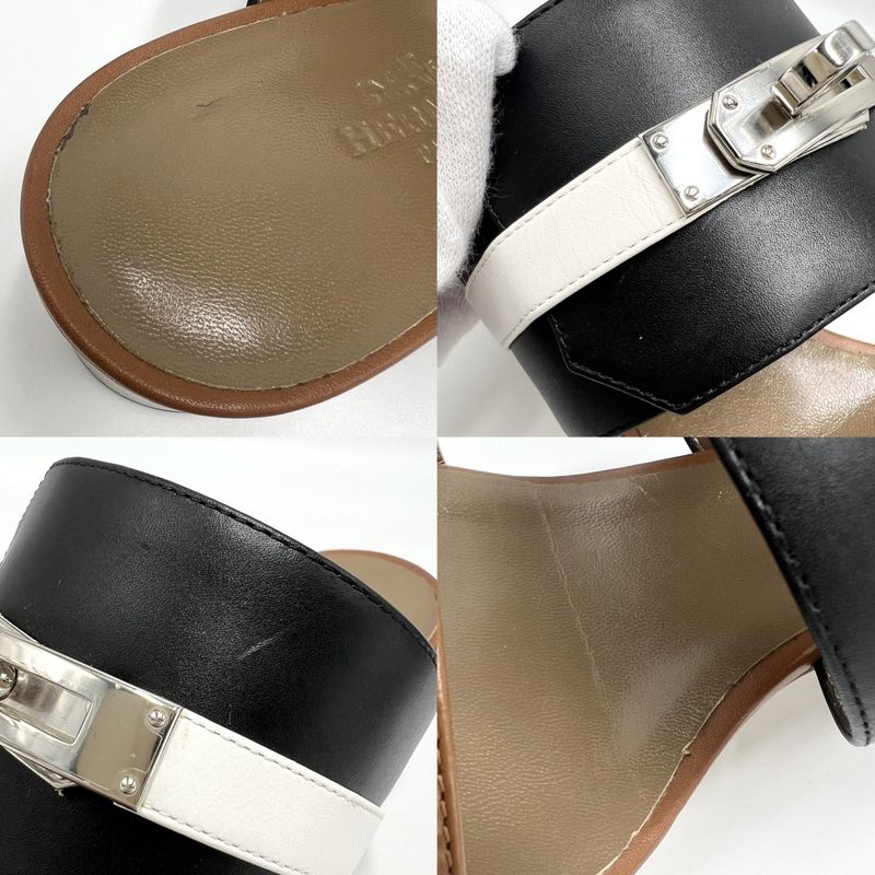 Hermes Sandals Women's Mules Ovation Kelly Buckle Shoes 35 1 2 Size Hermes