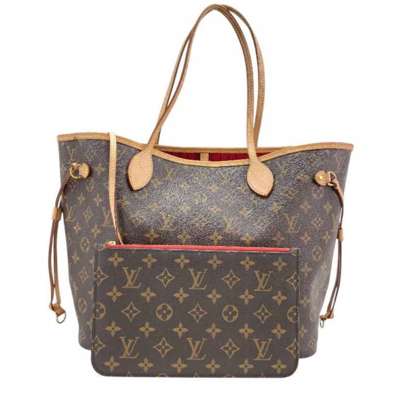Louis Vuitton Tote Women's Handbag Shoulder Neverfull MM With Pouch Louis