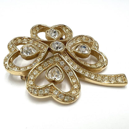 Christian Dior Brooch Clover Accessories Fashion Items Small