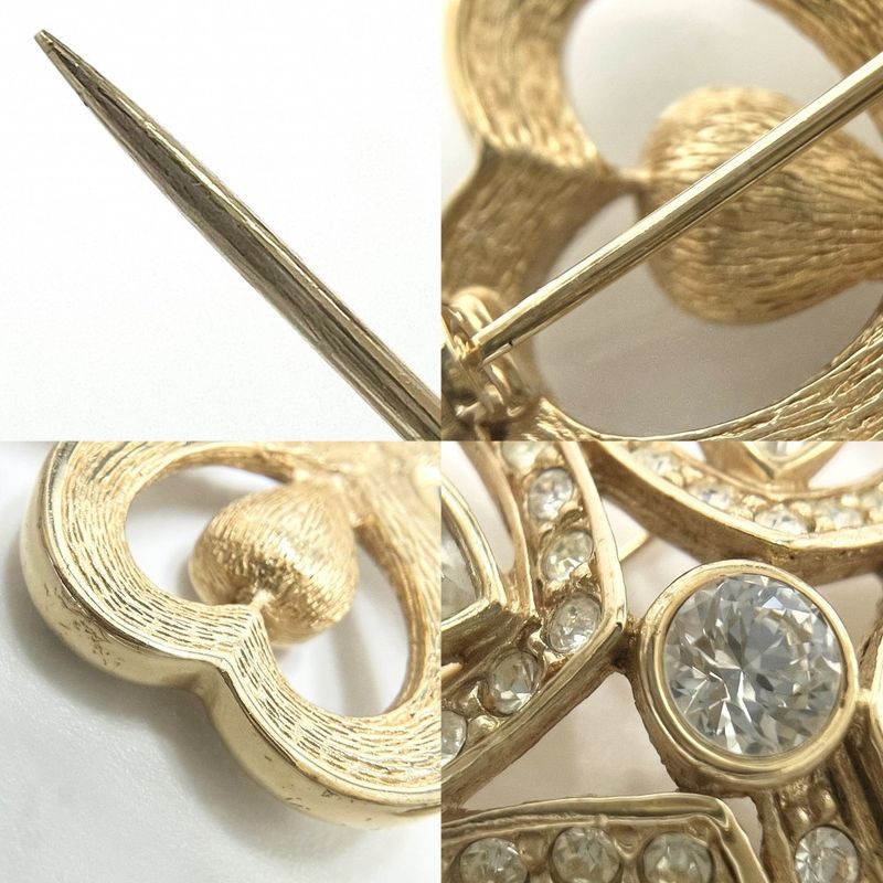 Christian Dior Brooch Clover Accessories Fashion Items Small