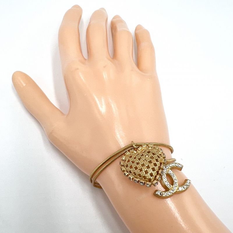 Chanel Bracelet Women's Accessories With Adjuster Heart Coco Mark Double Chanel