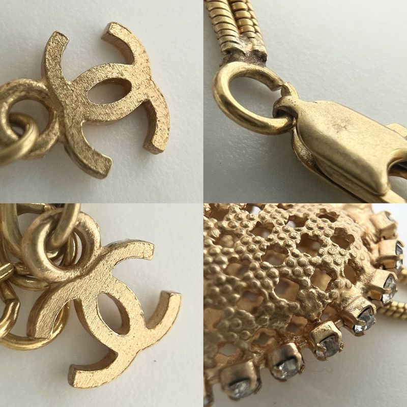 Chanel Bracelet Women's Accessories With Adjuster Heart Coco Mark Double Chanel