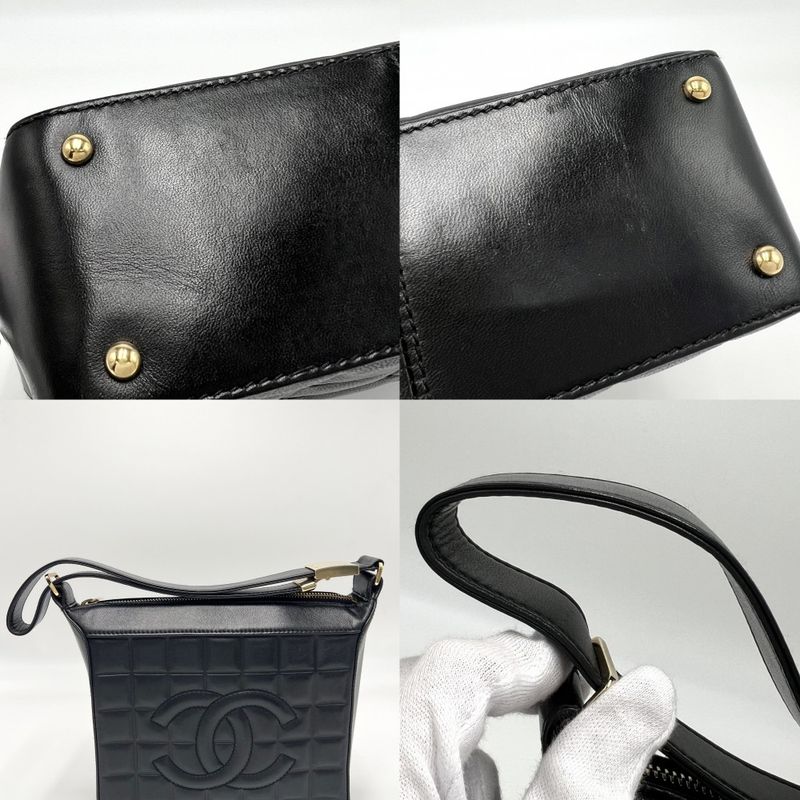 Chanel Handbag Women's Choco Bar Coco Mark Semi Shoulder Bag Chanel Leather